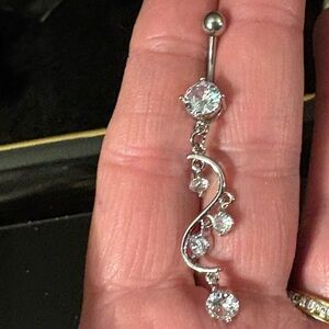Belly Ring- Beautiful like Dangling chandler. Stainless Steel Belly Button Ring